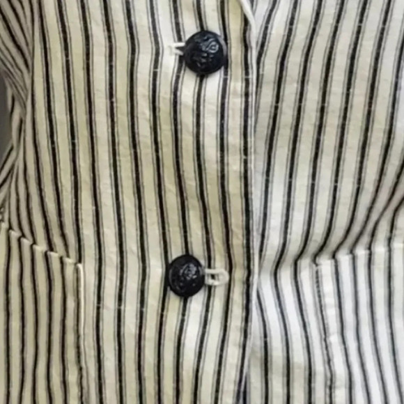 Gap Linen Blend Navy Stripe Lightweight Blazer Jacket Women’s Size 10 Medium - Picture 3 of 7